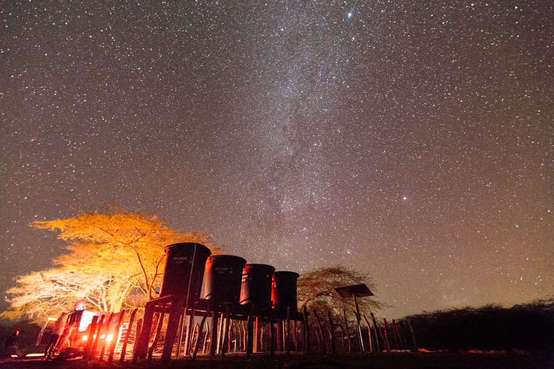 La noche estrellada en el sistema solar de Caciporchi: Maicao, Guajira; Foto: Hanz Rippe Gabriel