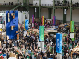 Panoramic view of ChangeNOW at the Grand Palais in Paris showcasing sustainability, biodiversity and climate solutions.